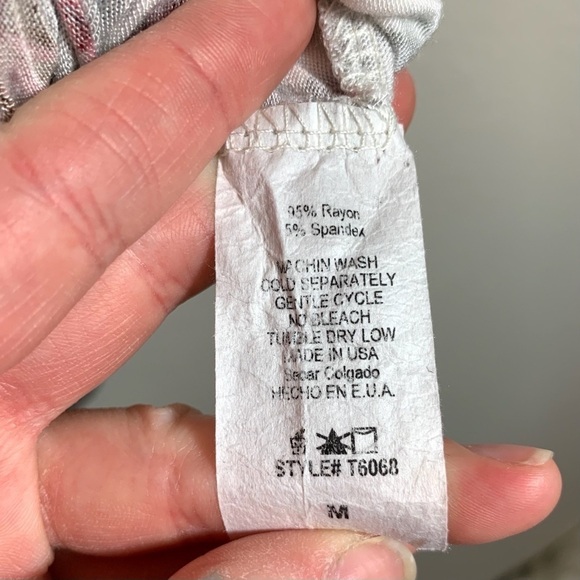 FINAL Acting Pro Multicolor Spring Floral Print 3/4 Sleeve Blouse Top Shirt M - Picture 6 of 14